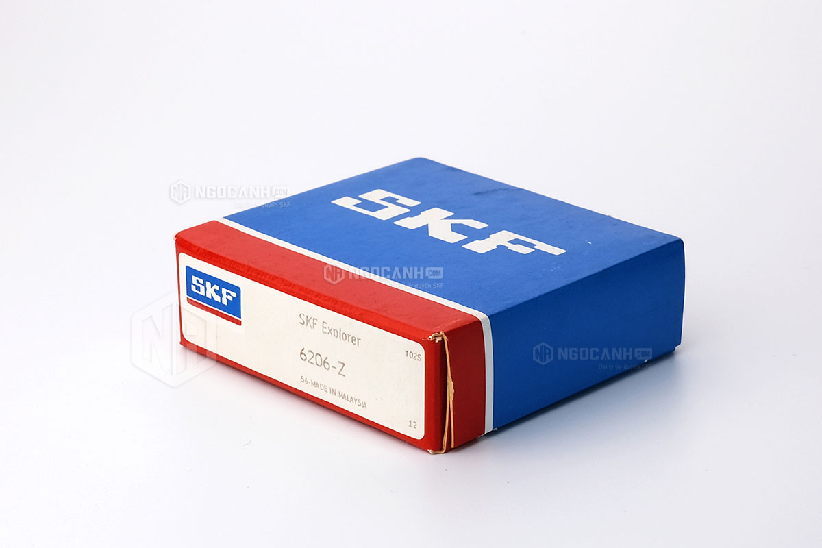 Vòng bi SKF 6206-Z có cấu tạo sử dụng 1 phớt chắn mỡ bằng thép (Ký hiệu Z)
