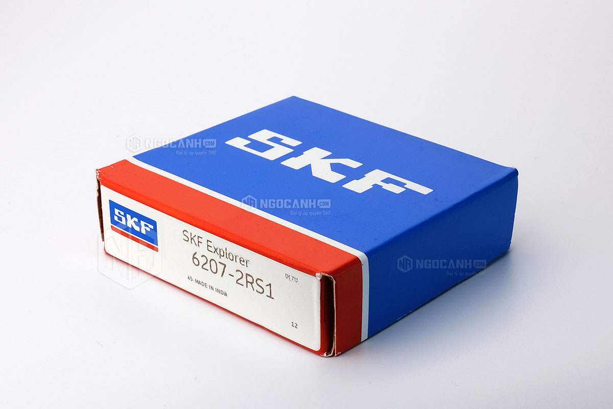 Vòng bi SKF 6207-2RS1 có cấu tạo sử dụng 2 phớt chắn mỡ bằng cao su (Ký hiệu 2RS1)