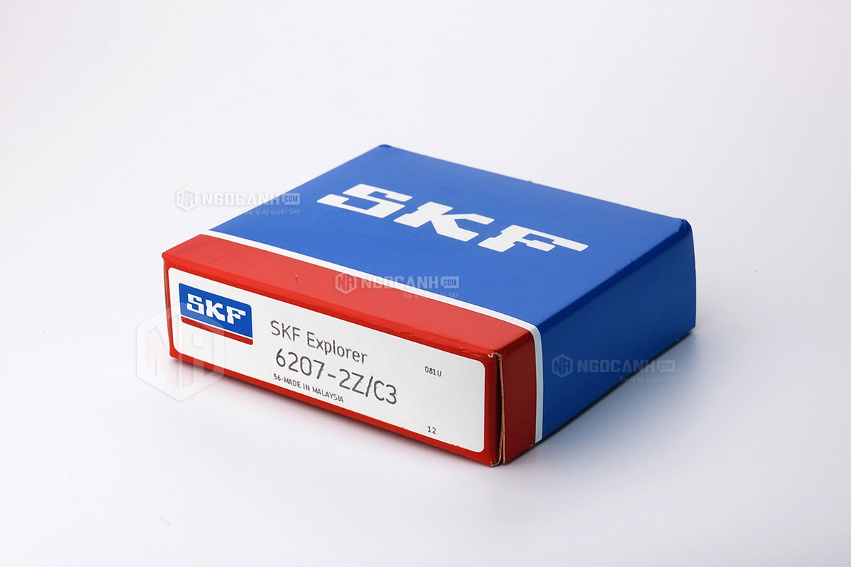Vòng bi SKF 6207-2Z/C3 có cấu tạo sử dụng 2 phớt chắn mỡ bằng thép (Ký hiệu 2Z) và có khe hở C3
