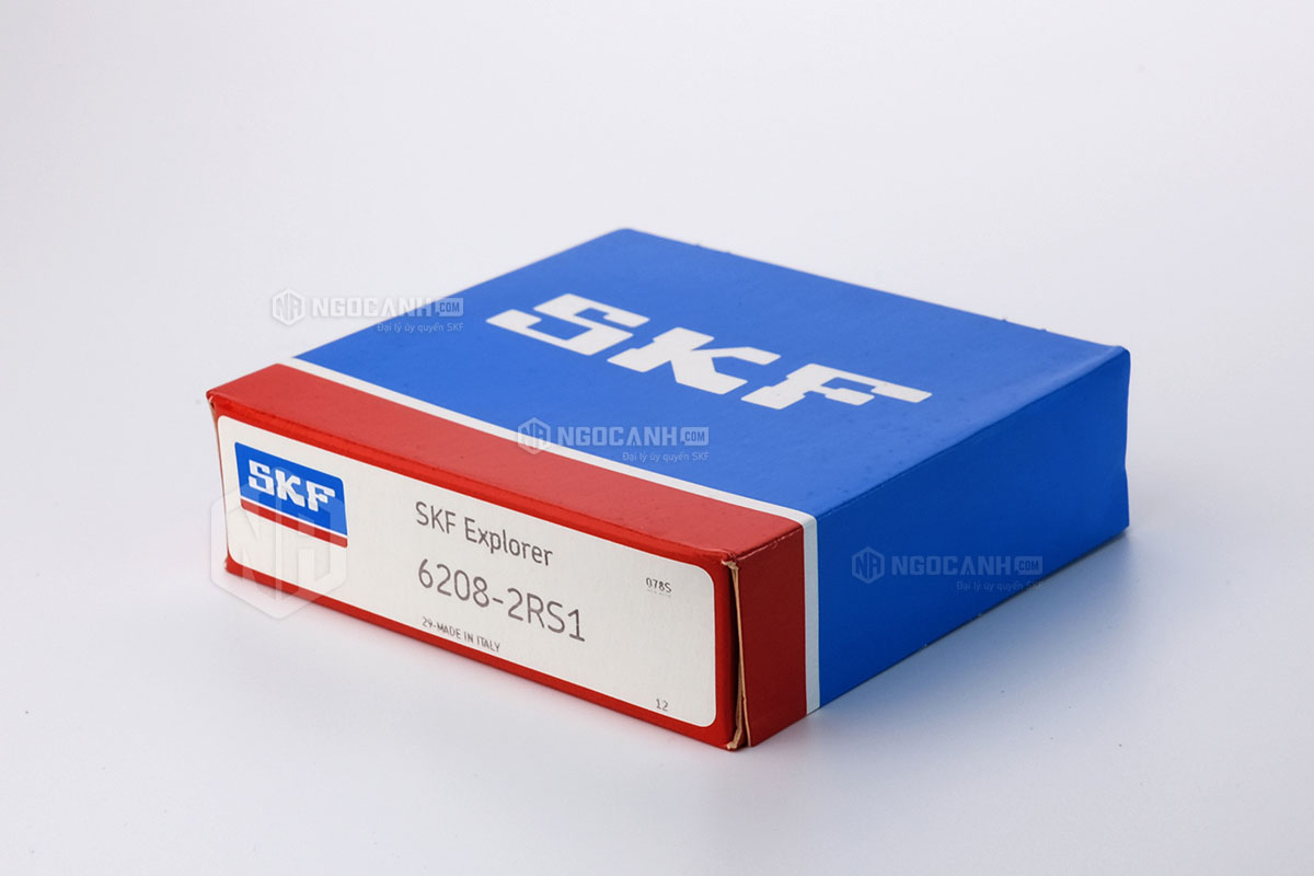 Vòng bi SKF 6208-2RS1 có cấu tạo sử dụng 2 phớt chắn mỡ bằng cao su (Ký hiệu 2RS1)