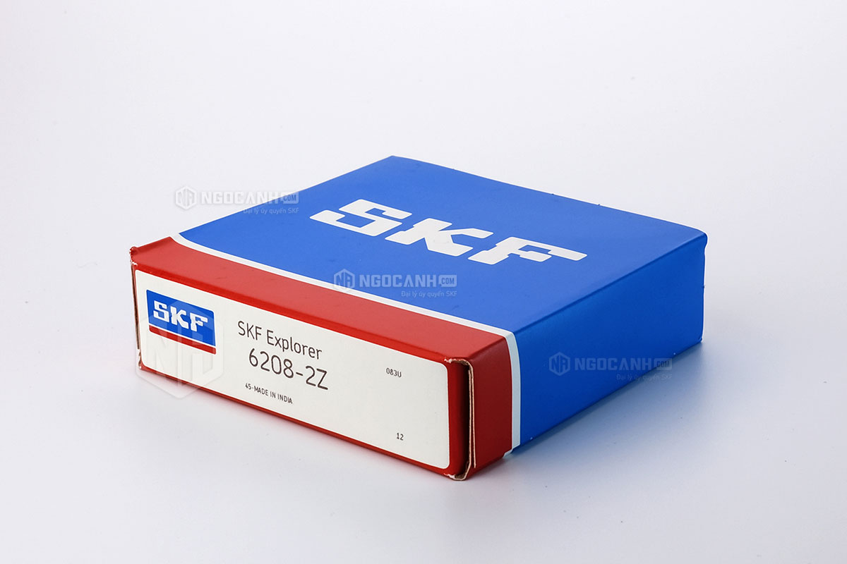 Vòng bi SKF 6208-2Z có cấu tạo sử dụng 2 phớt chắn mỡ bằng thép (Ký hiệu 2Z)