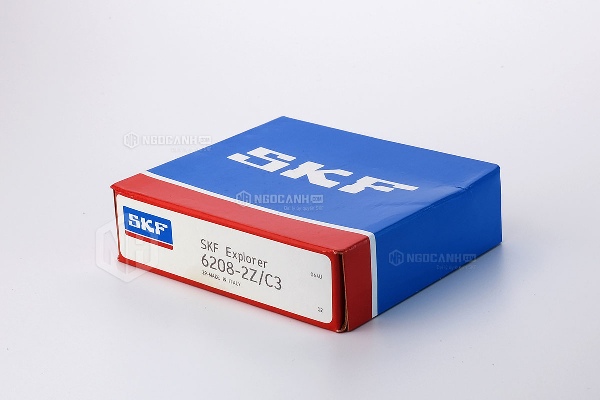 Vòng bi SKF 6208-2Z/C3 có cấu tạo sử dụng 2 phớt chắn mỡ bằng thép (Ký hiệu 2Z) và có khe hở C3