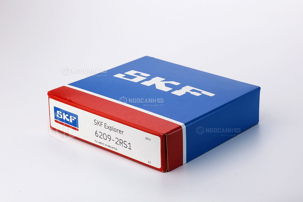 Vòng bi SKF 6209-2RS1 có cấu tạo sử dụng 2 phớt chắn mỡ bằng cao su (Ký hiệu 2RS1)
