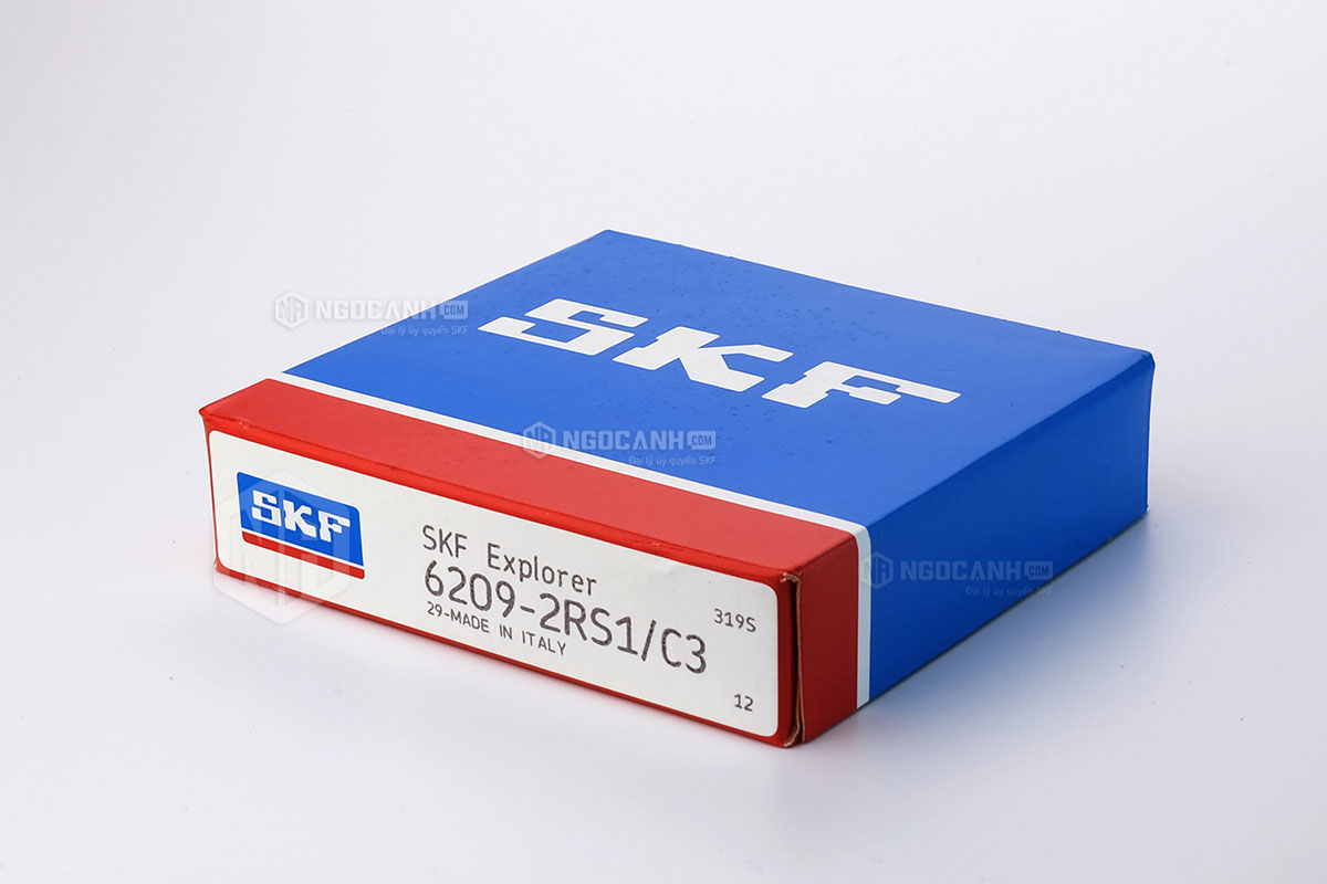 Vòng bi SKF 6209-2RS1/C3 có cấu tạo sử dụng 2 phớt chắn mỡ bằng cao su (Ký hiệu 2RS1) và có khe hở C3