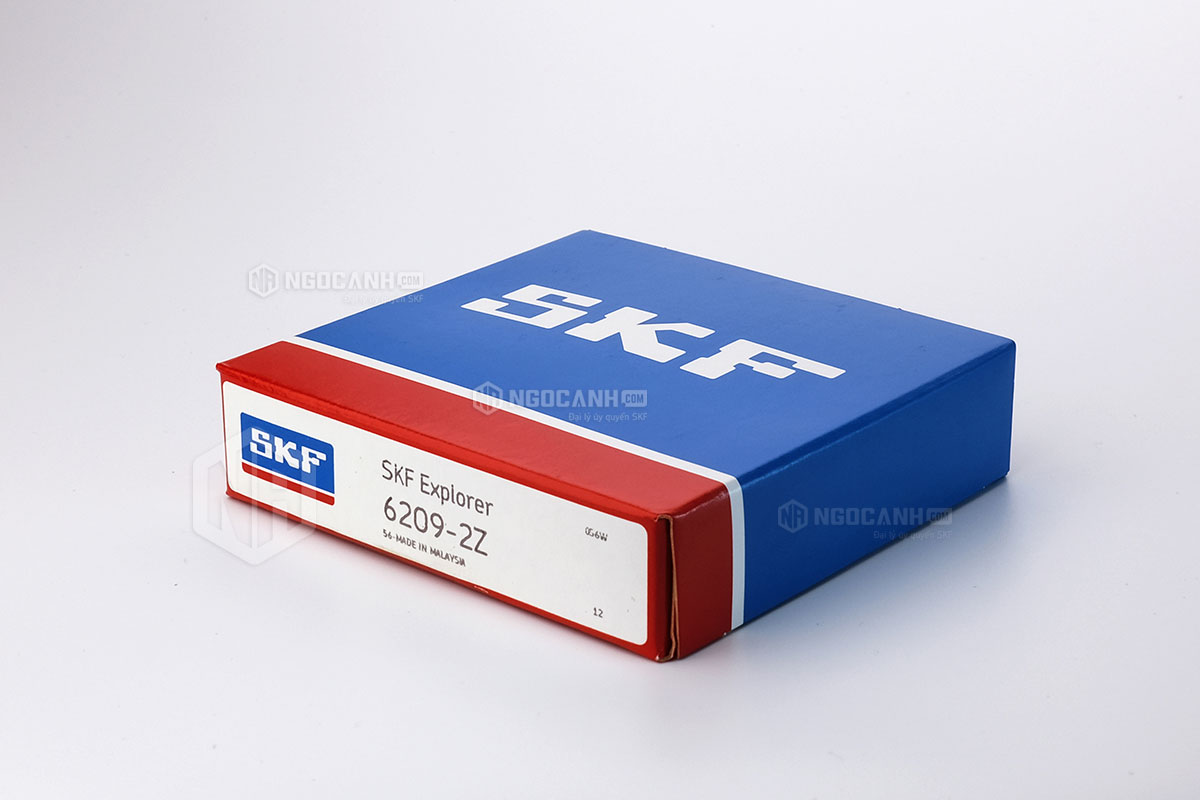 Vòng bi SKF 6209-2Z có cấu tạo sử dụng 2 phớt chắn mỡ bằng thép (Ký hiệu 2Z)