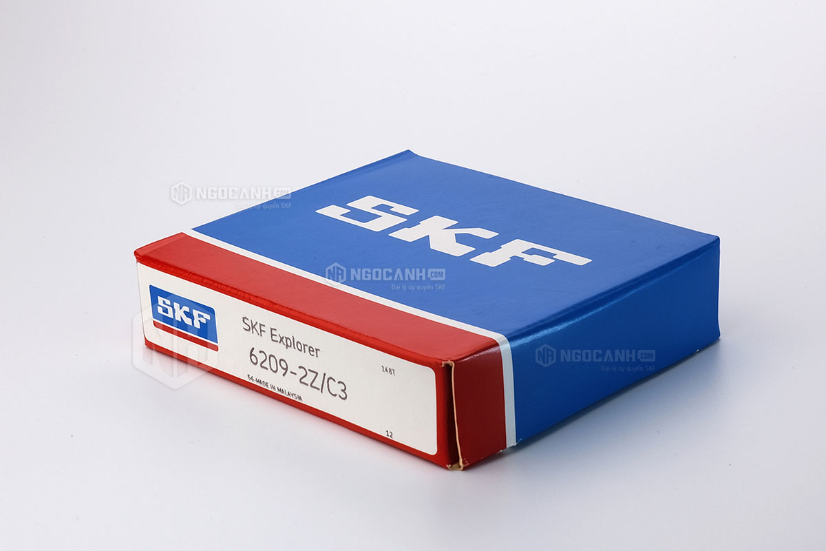 Vòng bi SKF 6209-2Z/C3 có cấu tạo sử dụng 2 phớt chắn mỡ bằng thép (Ký hiệu 2Z) và có khe hở C3