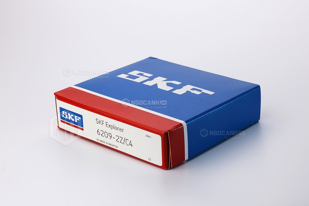Vòng bi SKF 6209-2Z/C4 có cấu tạo sử dụng 2 phớt chắn mỡ bằng thép (Ký hiệu 2Z) và có khe hở C4