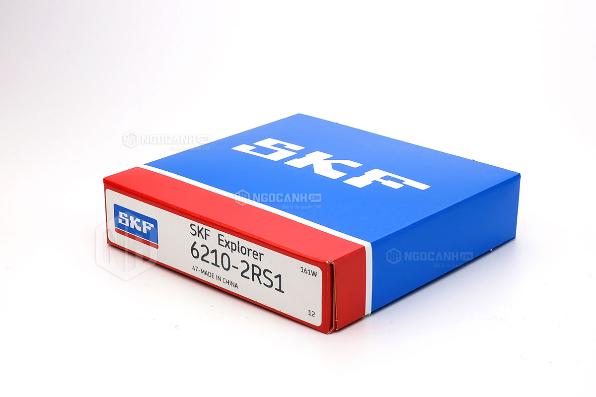 Vòng bi SKF 6210-2RS1 có cấu tạo sử dụng 2 phớt chắn mỡ bằng cao su (Ký hiệu 2RS1)