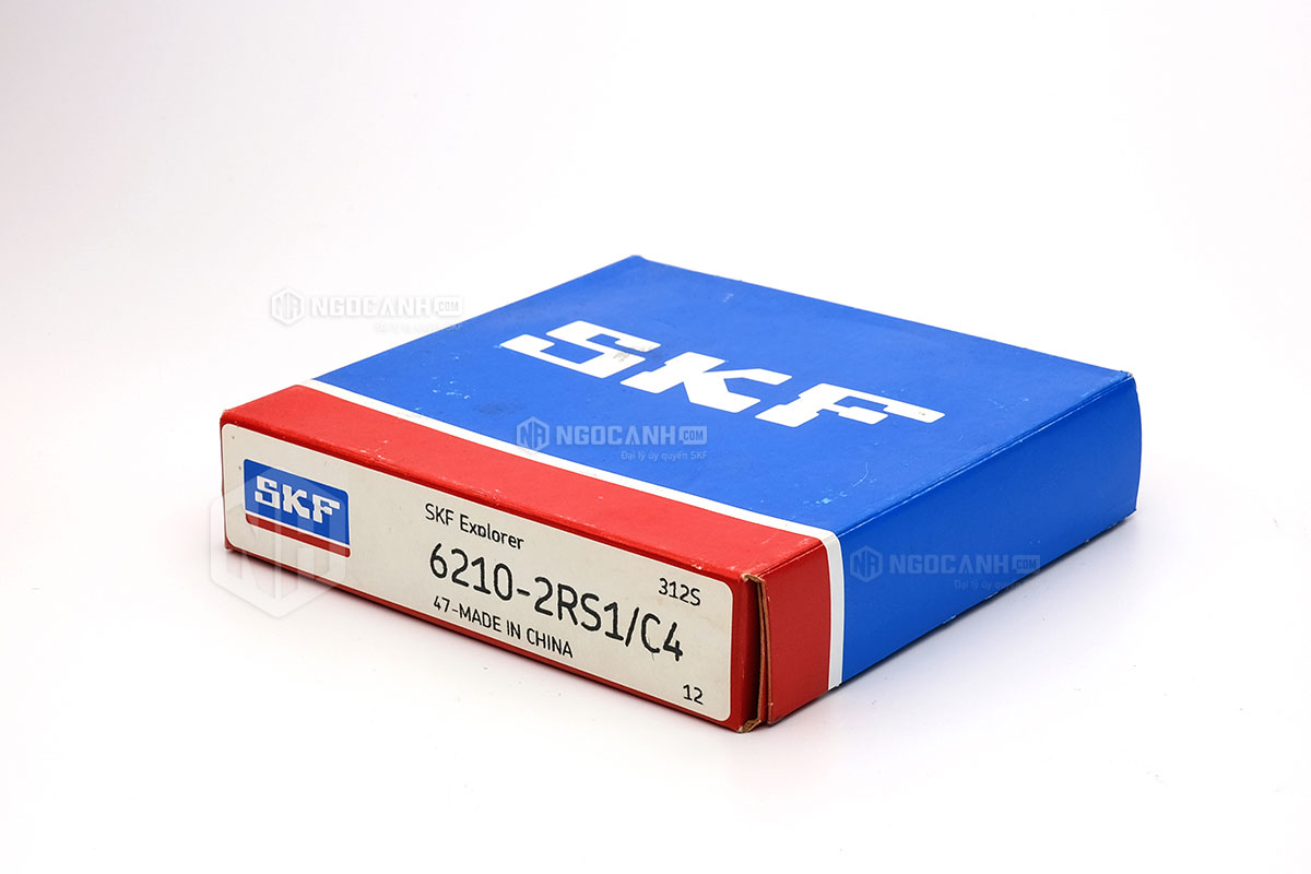 Vòng bi SKF 6210-2RS1/C4 có cấu tạo sử dụng 2 phớt chắn mỡ bằng cao su (Ký hiệu 2RS1) và có khe hở C4