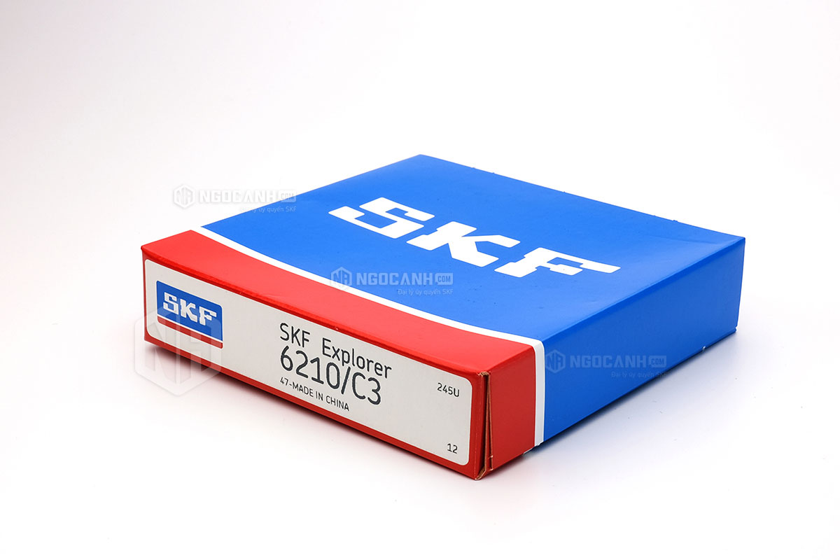 Vòng bi SKF 6210/C3 cấu tạo không sử dụng phớt chắn mỡ và có khe hở C3