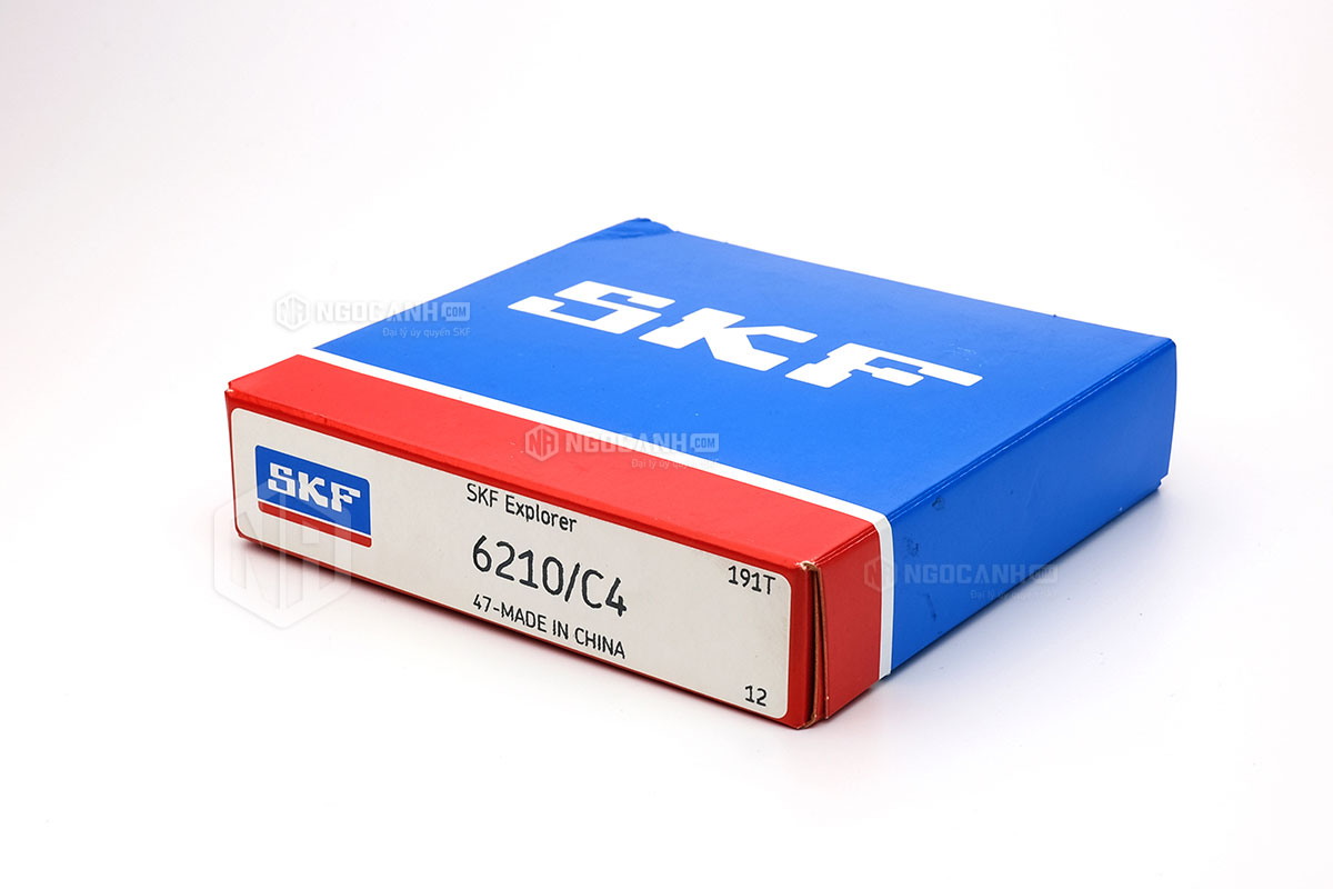 Vòng bi SKF 6210/C4 cấu tạo không sử dụng phớt chắn mỡ và có khe hở C4