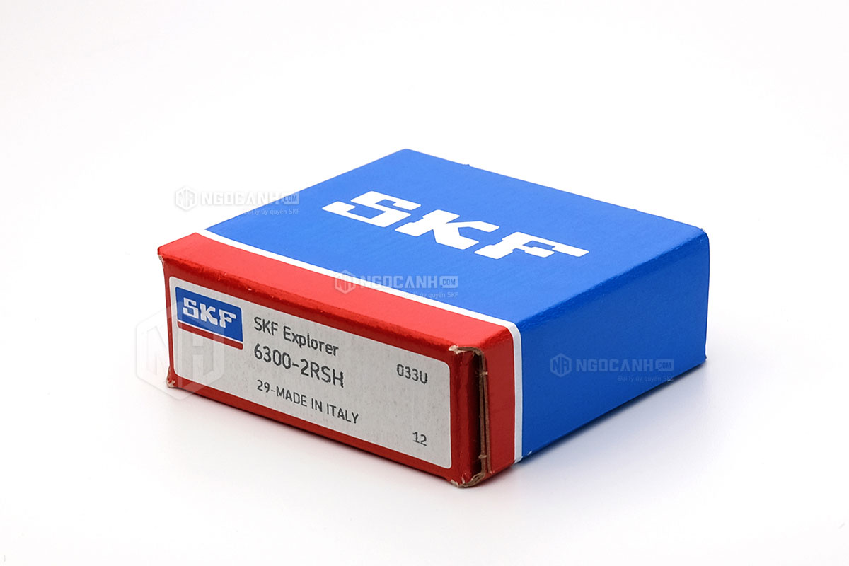 Vòng bi SKF 6300-2RSH có cấu tạo sử dụng 2 phớt chắn mỡ bằng cao su (Ký hiệu 2RSH)