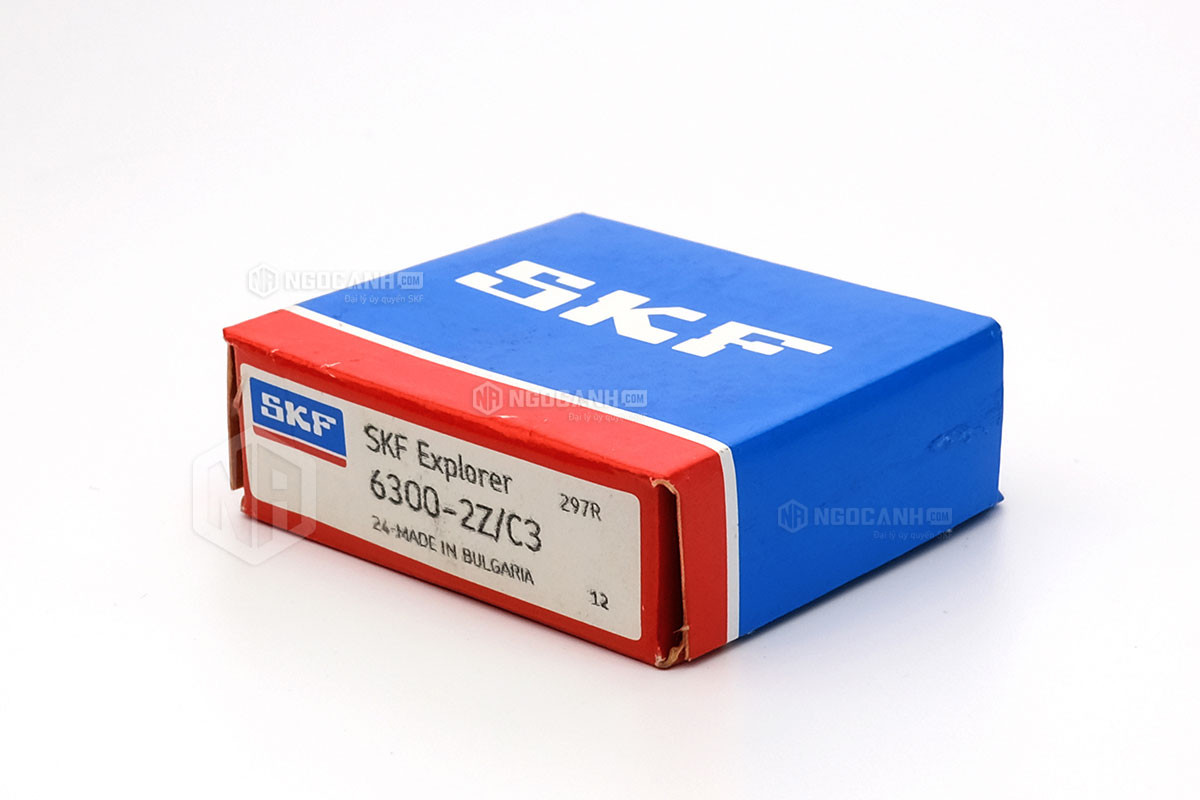 Vòng bi SKF 6300-2Z/C3 có cấu tạo sử dụng 2 phớt chắn mỡ bằng thép (Ký hiệu 2Z) và có khe hở C3