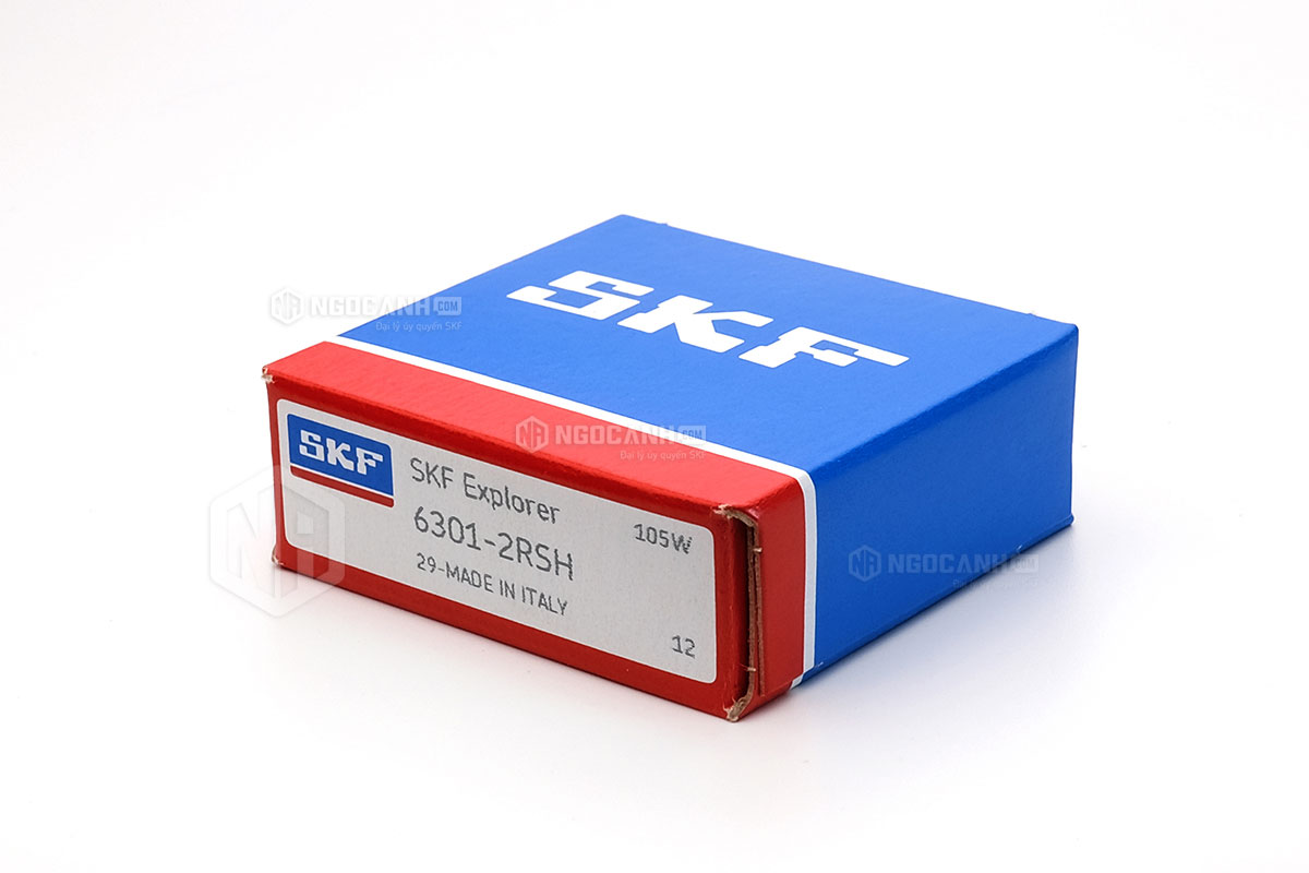 Vòng bi SKF 6301-2RSH có cấu tạo sử dụng 2 phớt chắn mỡ bằng cao su (Ký hiệu 2RSH)
