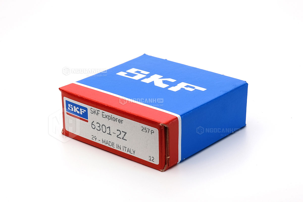 Vòng bi SKF 6301-2Z có cấu tạo sử dụng 2 phớt chắn mỡ bằng thép (Ký hiệu 2Z)