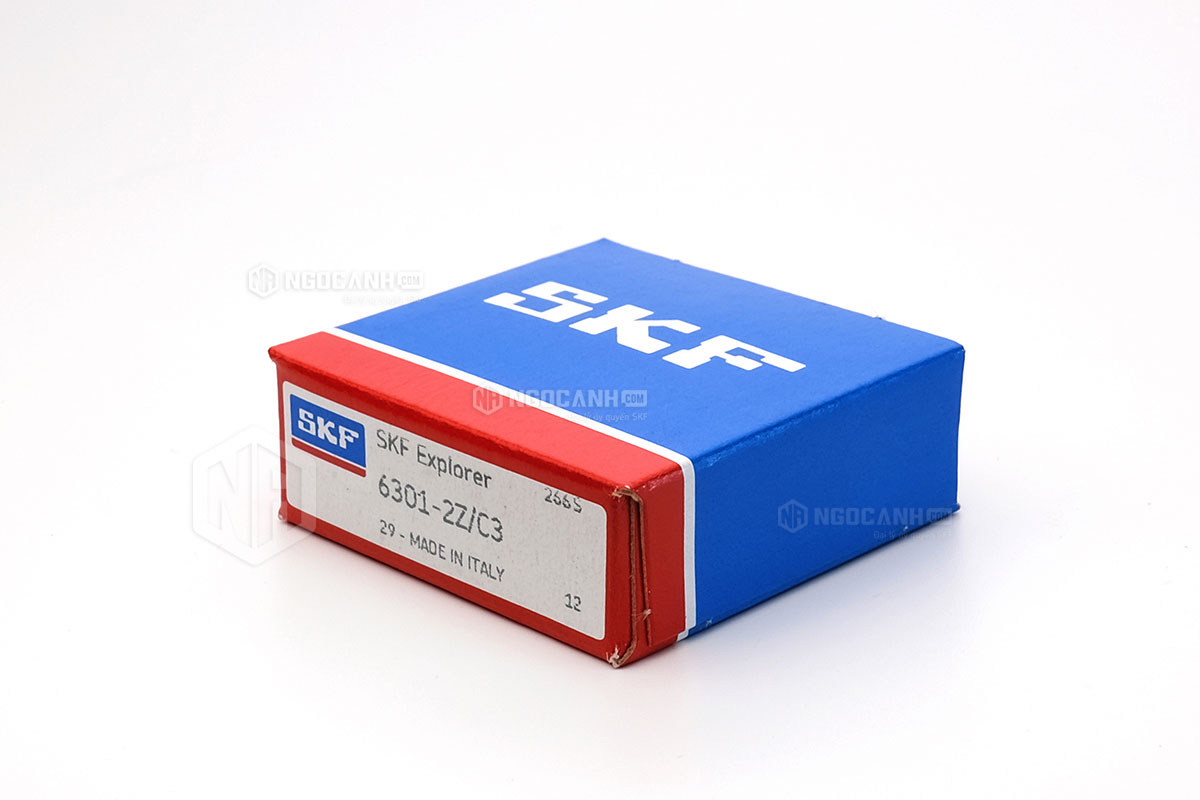 Vòng bi SKF 6301-2Z/C3 có cấu tạo sử dụng 2 phớt chắn mỡ bằng thép (Ký hiệu 2Z) và có khe hở C3