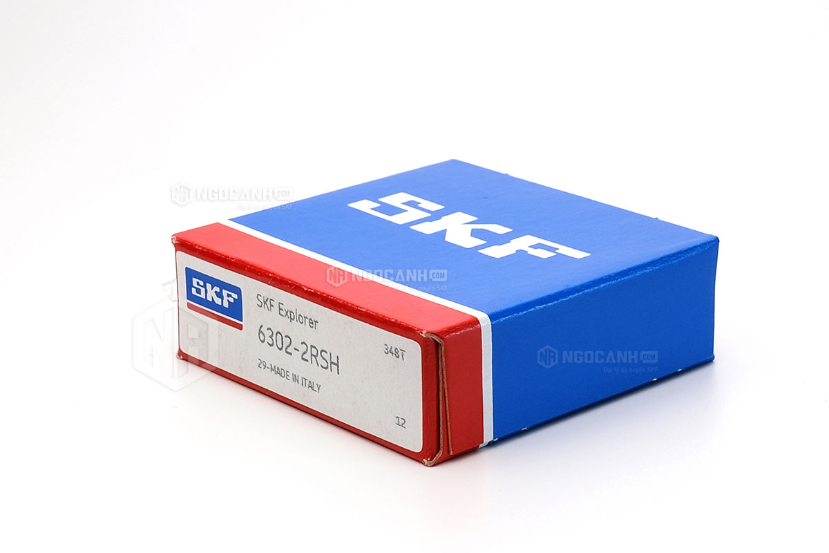 Vòng bi SKF 6302-2RSH có cấu tạo sử dụng 2 phớt chắn mỡ bằng cao su (Ký hiệu 2RSH)