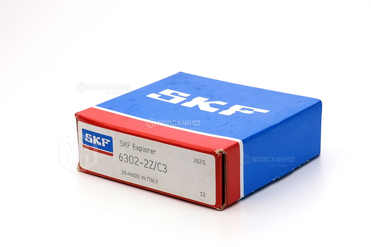Vòng bi SKF 6302-2Z/C3 có cấu tạo sử dụng 2 phớt chắn mỡ bằng thép (Ký hiệu 2Z) và có khe hở C3