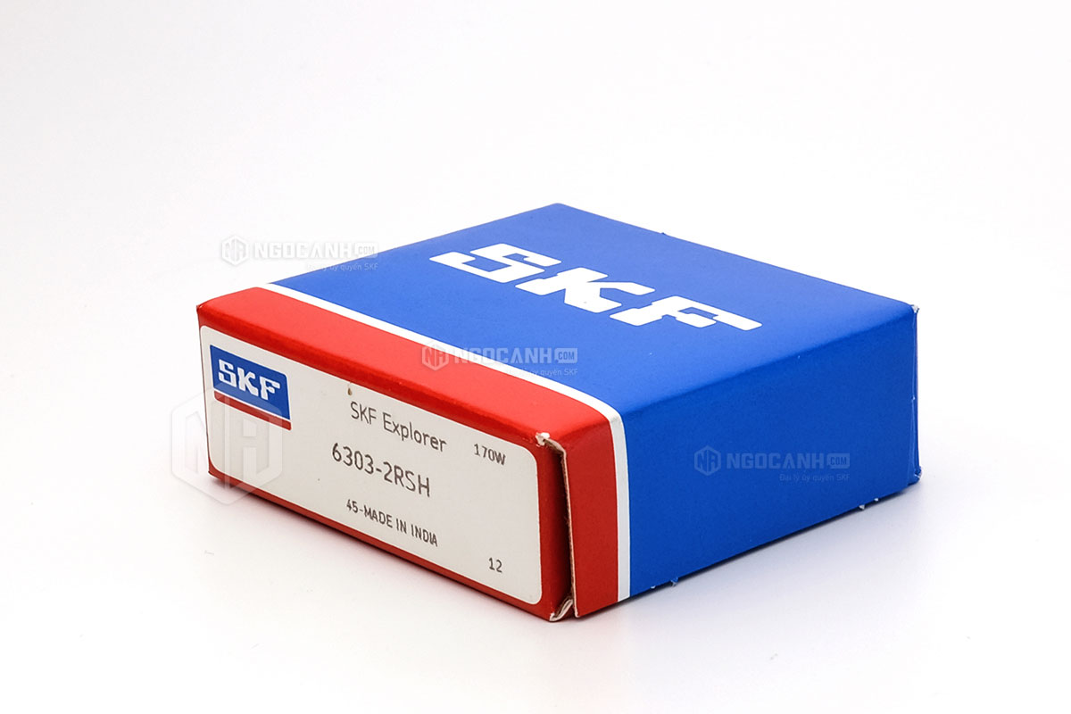 Vòng bi SKF 6303-2RSH có cấu tạo sử dụng 2 phớt chắn mỡ bằng cao su (Ký hiệu 2RSH)