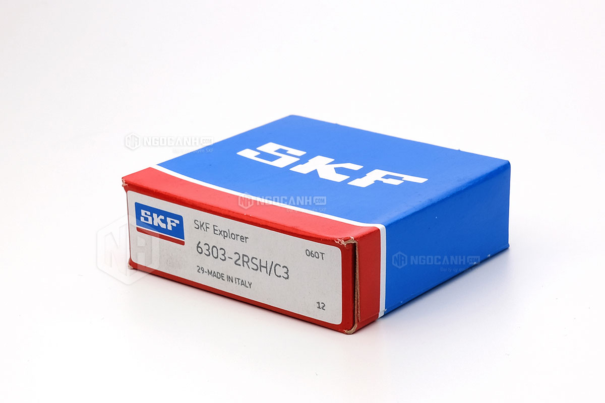 Vòng bi SKF 6303-2RSH/C3 có cấu tạo sử dụng 2 phớt chắn mỡ bằng cao su (Ký hiệu 2RSH) và có khe hở C3
