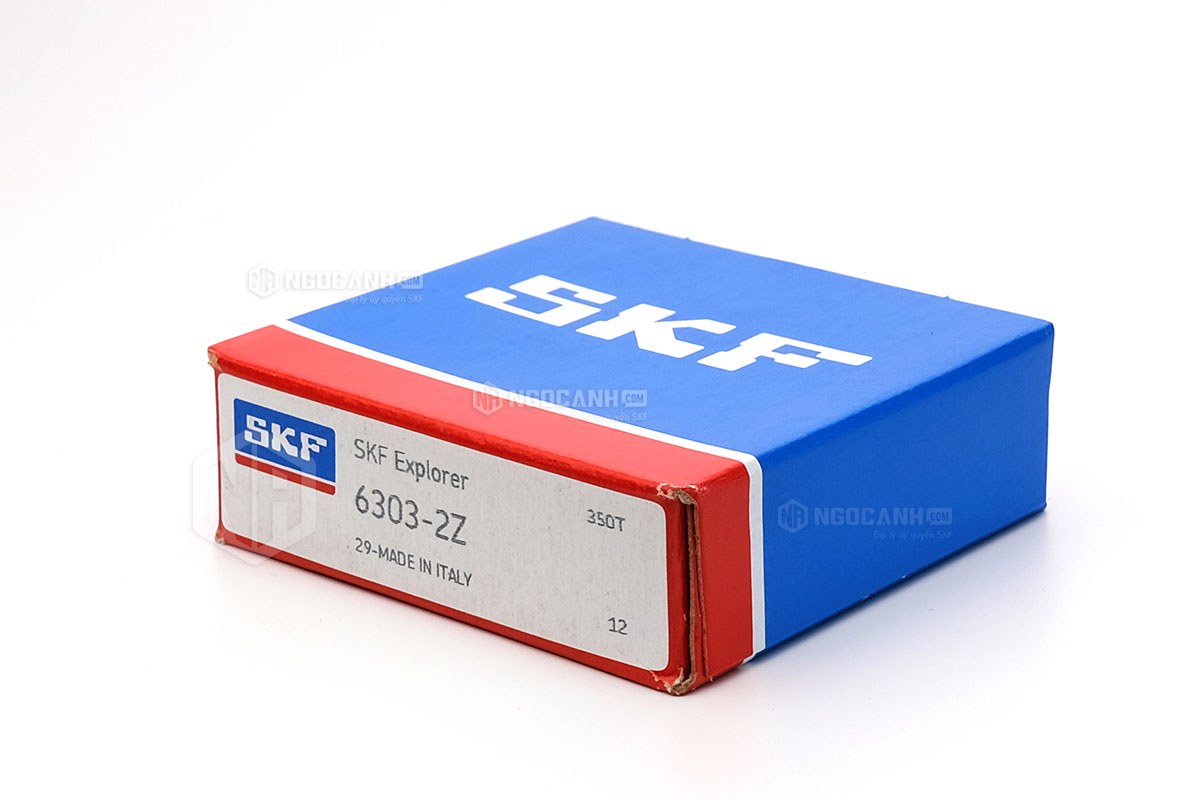 Vòng bi SKF 6303-2Z có cấu tạo sử dụng 2 phớt chắn mỡ bằng thép (Ký hiệu 2Z)