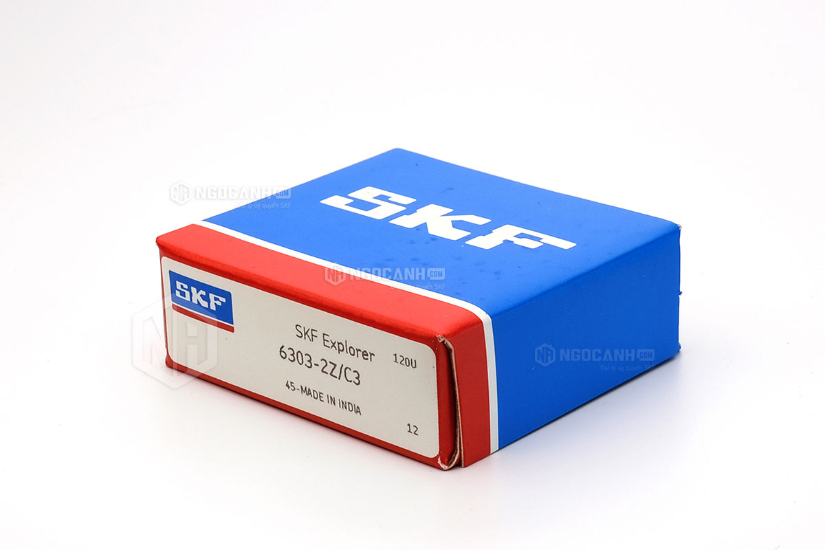 Vòng bi SKF 6303-2Z/C3 có cấu tạo sử dụng 2 phớt chắn mỡ bằng thép (Ký hiệu 2Z) và có khe hở C3
