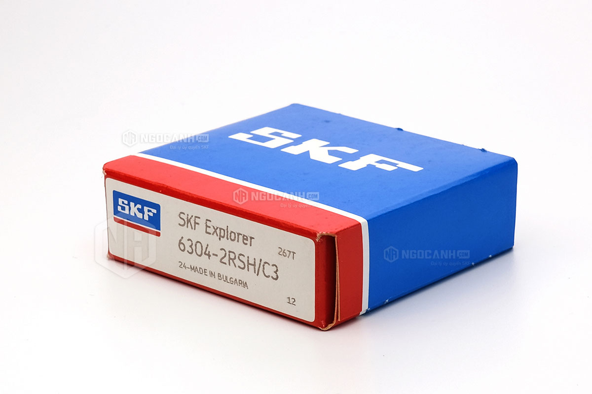 Vòng bi SKF 6304-2RSH/C3 có cấu tạo sử dụng 2 phớt chắn mỡ bằng cao su (Ký hiệu 2RSH) và có khe hở C3
