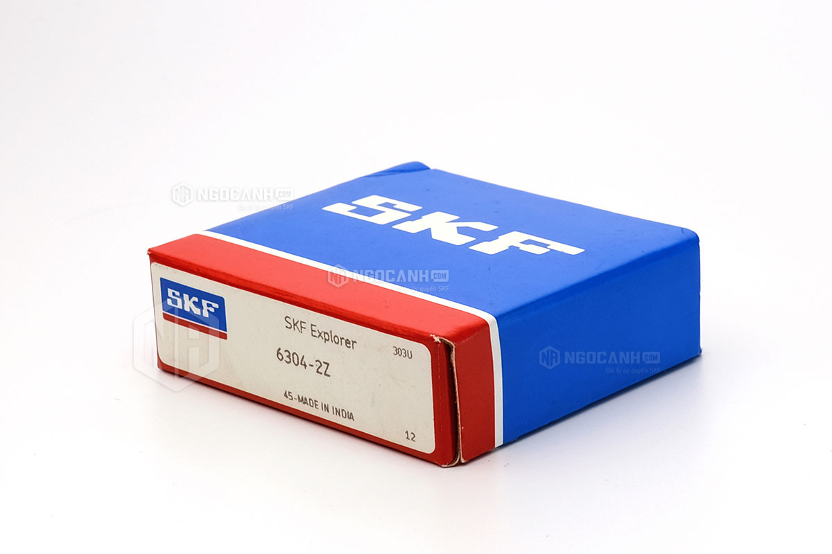 Vòng bi SKF 6304-2Z có cấu tạo sử dụng 2 phớt chắn mỡ bằng thép (Ký hiệu 2Z)