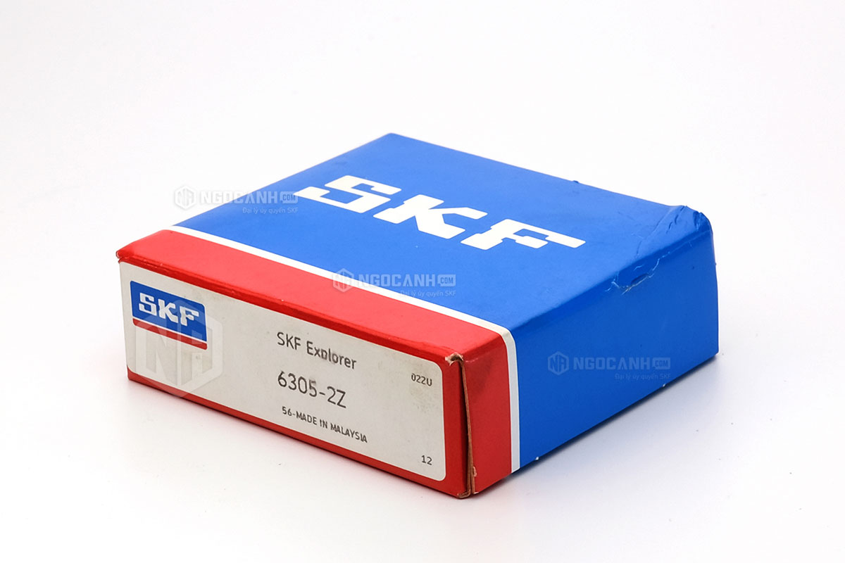 Vòng bi SKF 6305-2Z có cấu tạo sử dụng 2 phớt chắn mỡ bằng thép (Ký hiệu 2Z)