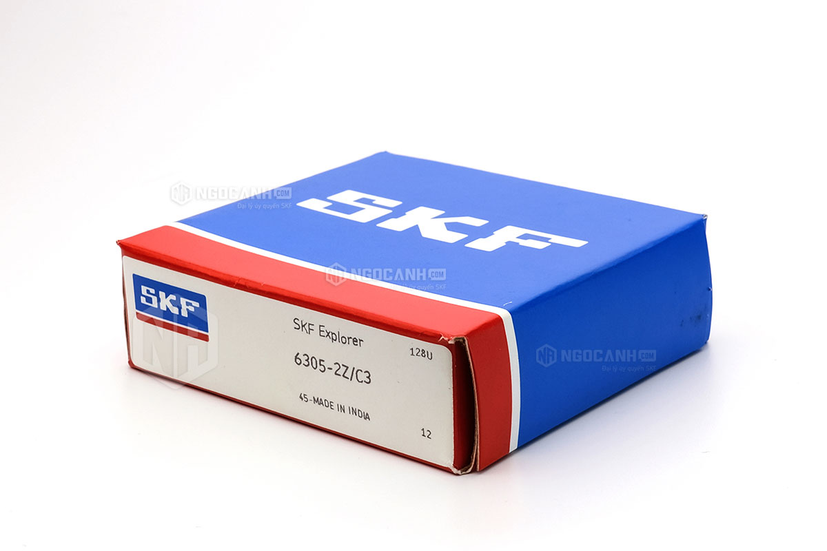 Vòng bi SKF 6305-2Z/C3 có cấu tạo sử dụng 2 phớt chắn mỡ bằng thép (Ký hiệu 2Z) và có khe hở C3