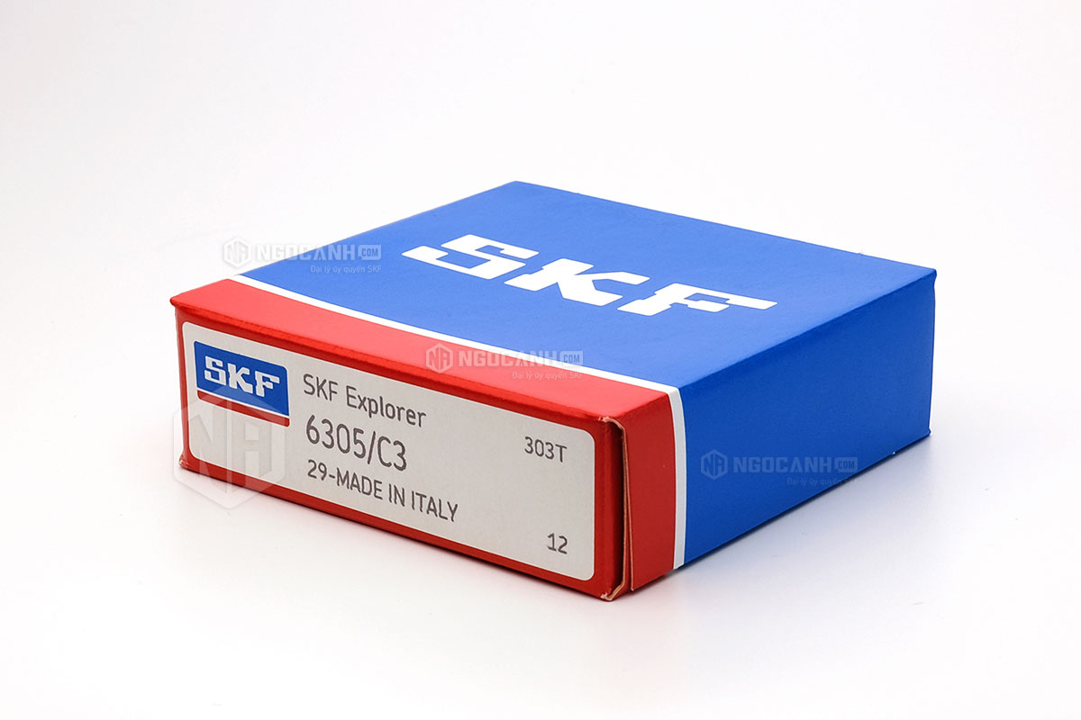 Vòng bi SKF 6305/C3 cấu tạo không sử dụng phớt chắn mỡ và có khe hở C3