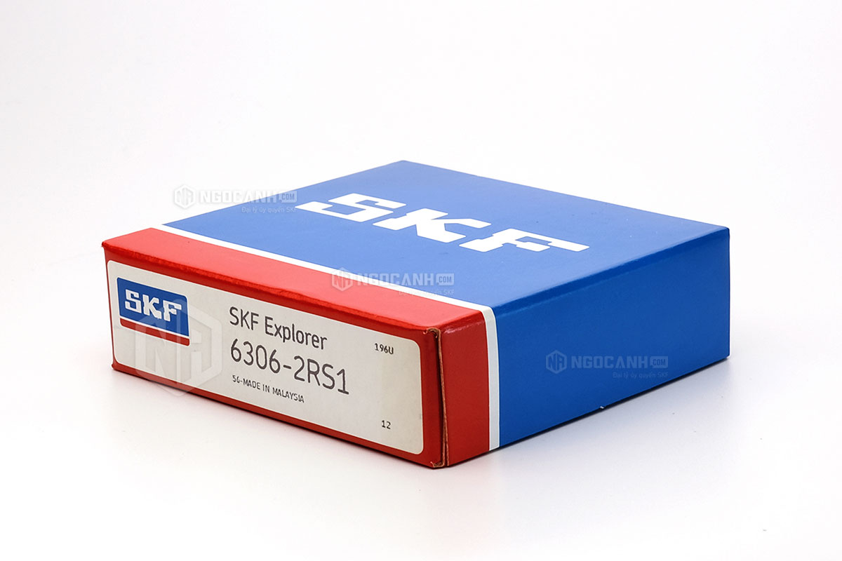 Vòng bi SKF 6306-2RS1 có cấu tạo sử dụng 2 phớt chắn mỡ bằng cao su (Ký hiệu 2RS1)