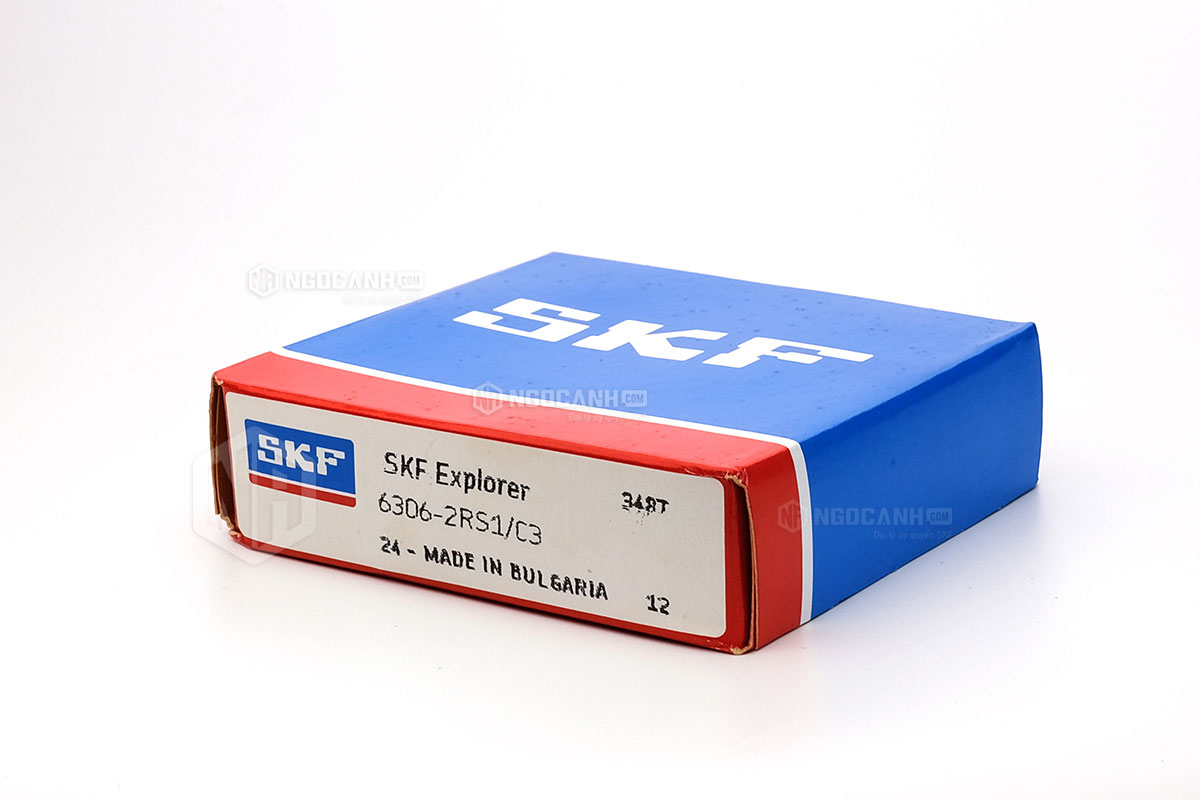Vòng bi SKF 6306-2RS1/C3 có cấu tạo sử dụng 2 phớt chắn mỡ bằng cao su (Ký hiệu 2RS1) và có khe hở C3