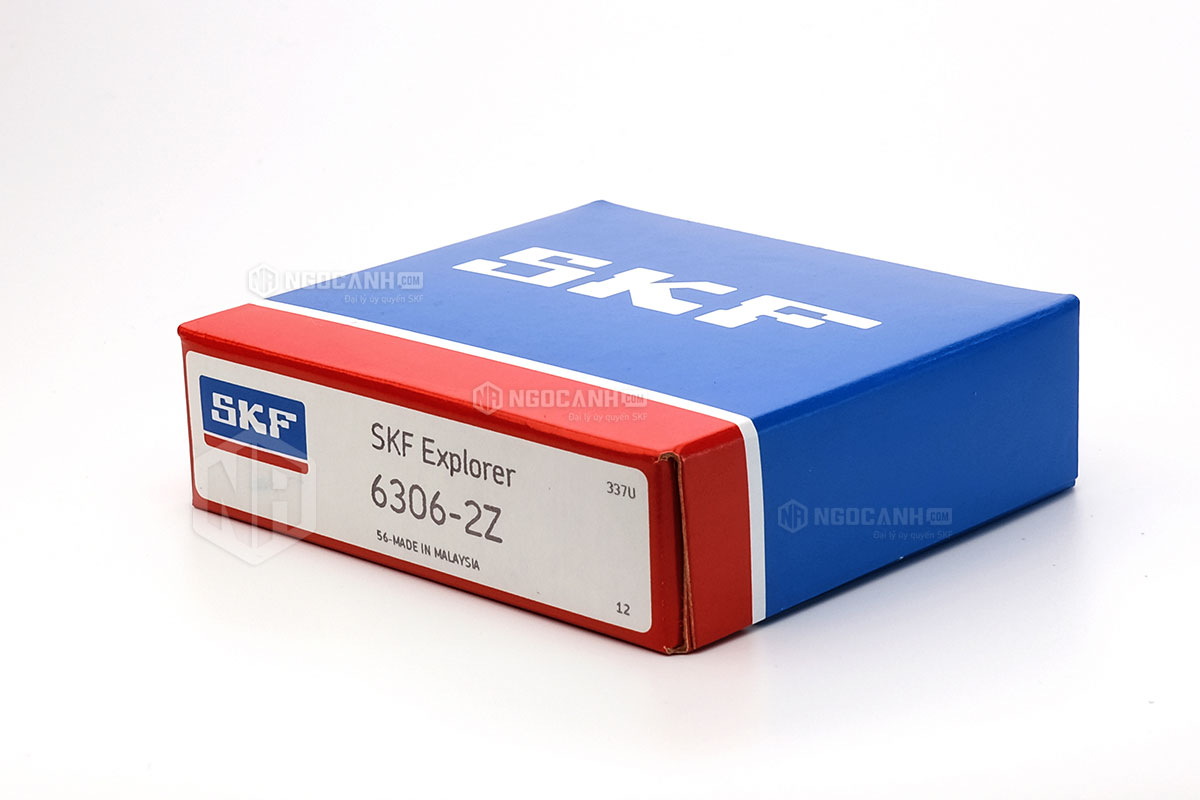 Vòng bi SKF 6306-2Z có cấu tạo sử dụng 2 phớt chắn mỡ bằng thép (Ký hiệu 2Z)