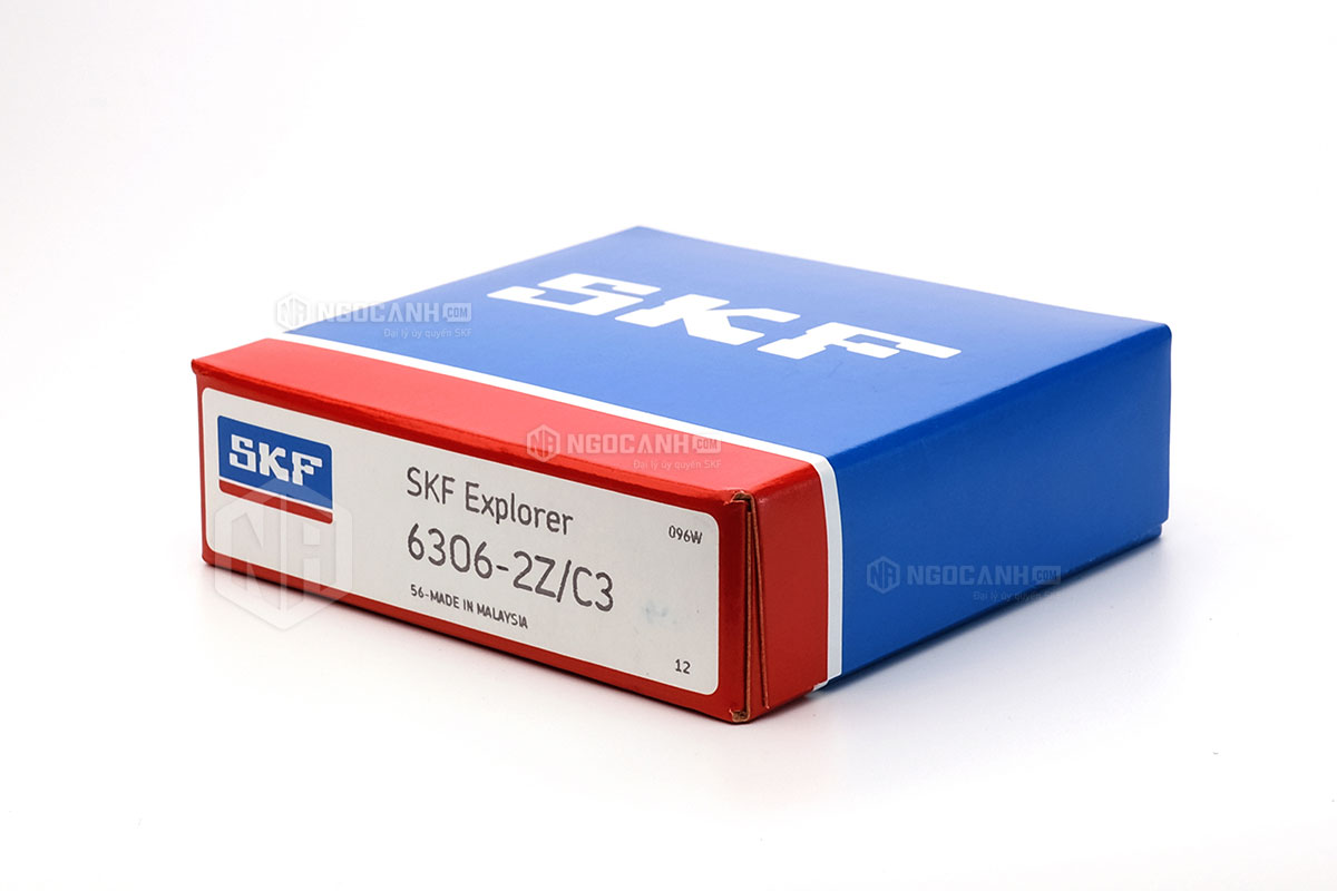 Vòng bi SKF 6306-2Z/C3 có cấu tạo sử dụng 2 phớt chắn mỡ bằng thép (Ký hiệu 2Z) và có khe hở C3