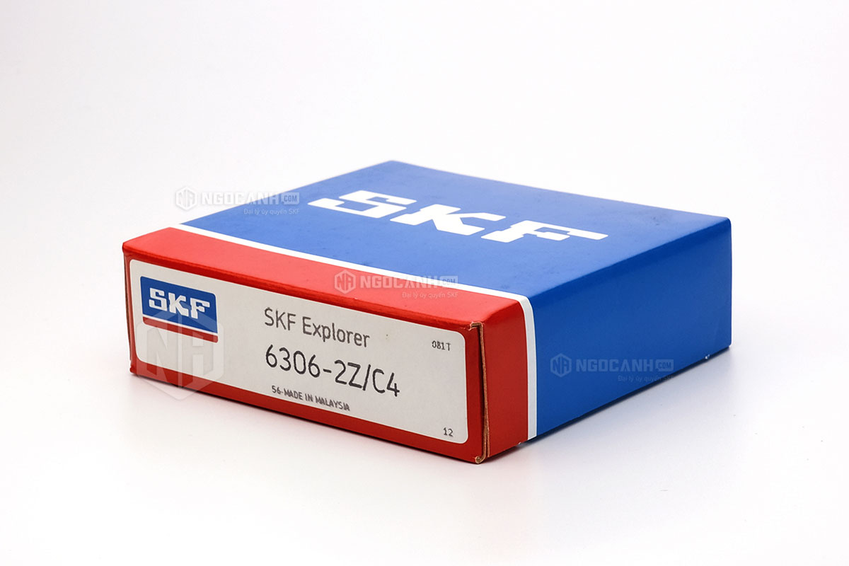 Vòng bi SKF 6306-2Z/C4 có cấu tạo sử dụng 2 phớt chắn mỡ bằng thép (Ký hiệu 2Z) và có khe hở C4
