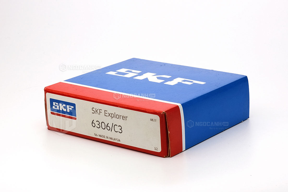 Vòng bi SKF 6306/C3 cấu tạo không sử dụng phớt chắn mỡ và có khe hở C3
