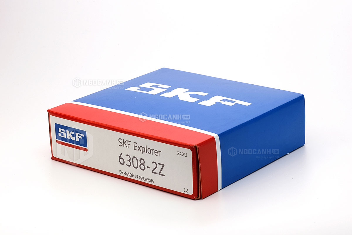 Vòng bi SKF 6308-2Z có cấu tạo sử dụng 2 phớt chắn mỡ bằng thép (Ký hiệu 2Z)