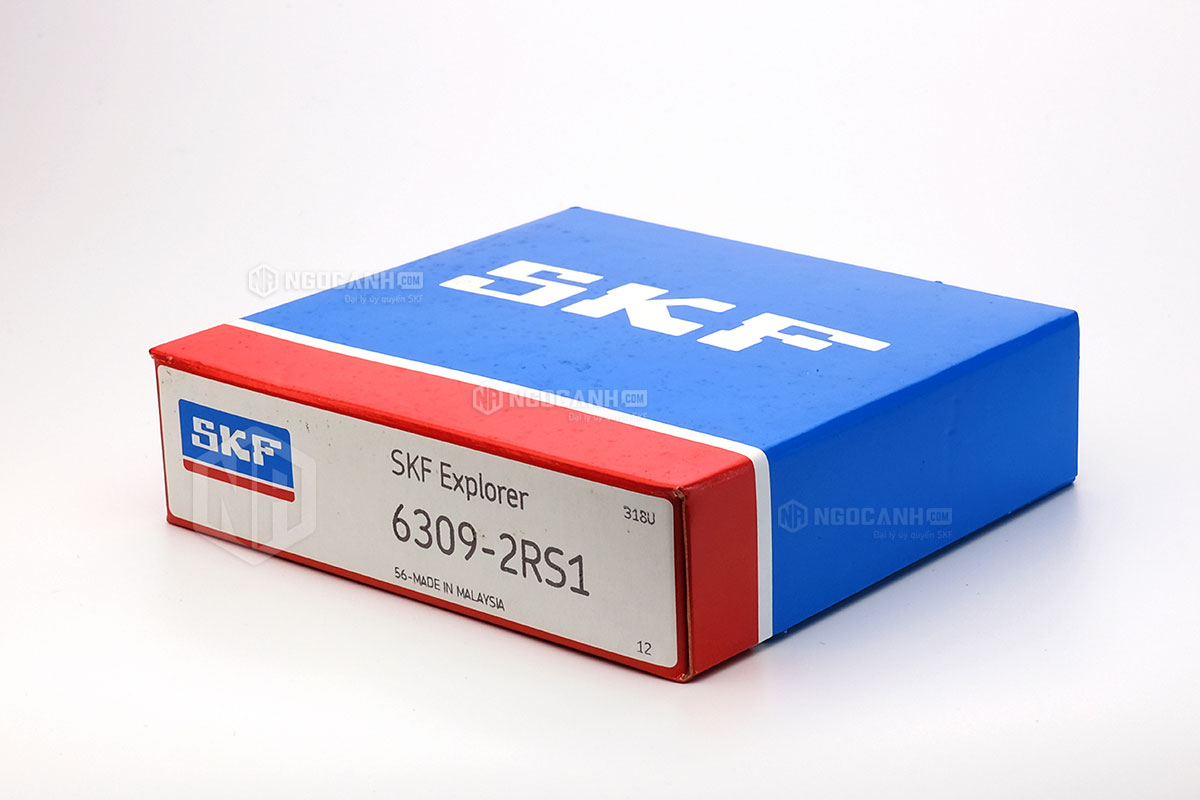 Vòng bi SKF 6309-2RS1 có cấu tạo sử dụng 2 phớt chắn mỡ bằng cao su (Ký hiệu 2RS1)
