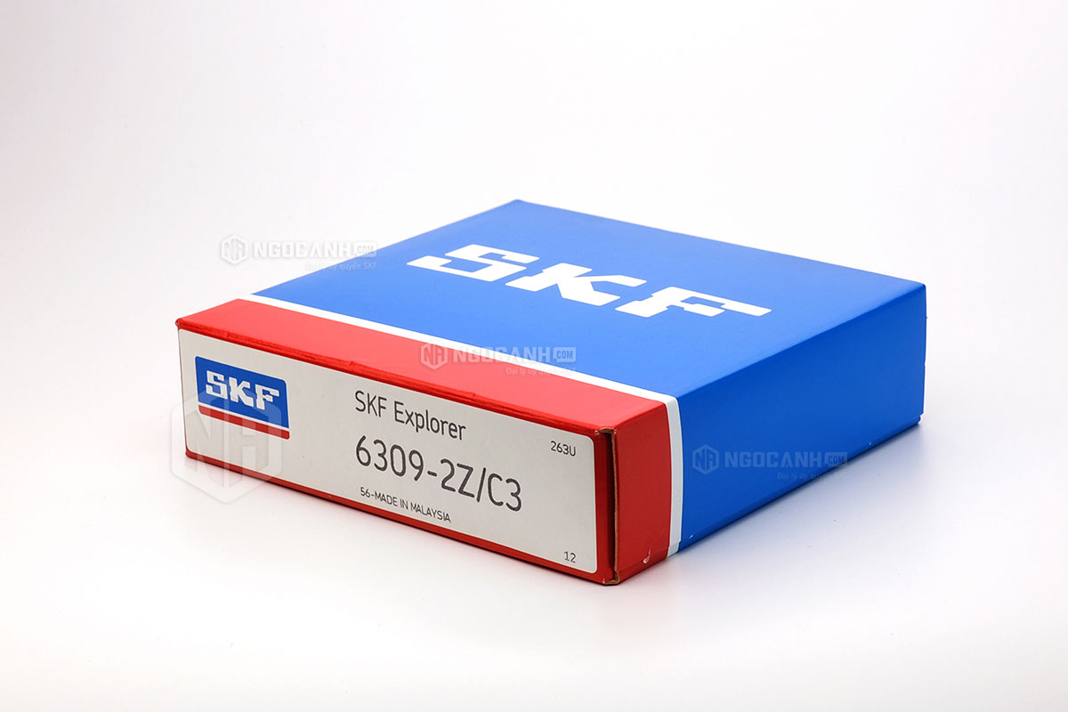 Vòng bi SKF 6309-2Z/C3 có cấu tạo sử dụng 2 phớt chắn mỡ bằng thép (Ký hiệu 2Z) và có khe hở C3
